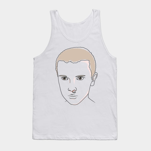 Eleven Hanky Outlined Illustration Stranger Things Parody Tank Top by udesign